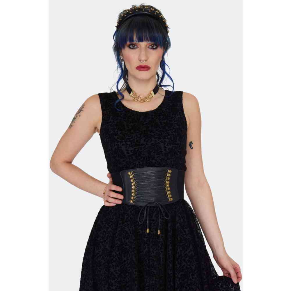 Jawbreaker - Faux Leather Lace Ceinture pour la taille - Noir